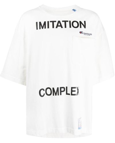Maison Mihara Yasuhiro Slogan-print Crew-neck T-shirt - White