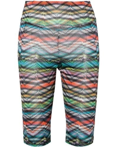 Missoni Zigzag-woven-print Shorts - Blue