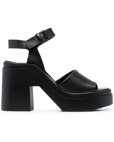 Robert Clergerie Platform Sole Leather Sandals - Black