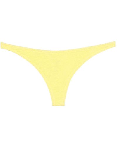 Mc2 Saint Barth Naomi Logo-patch Bikini Bottoms - Yellow