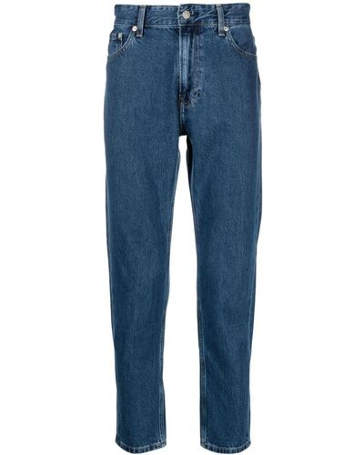 Calvin Klein Tapered-leg Cropped Jeans - Blue