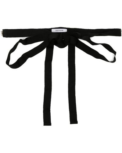 Dice Kayek Pearl-embellished Self-tie Belt - Black
