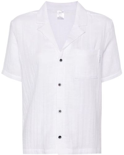 Calvin Klein Crinkled Cotton Pajama Shirt - White