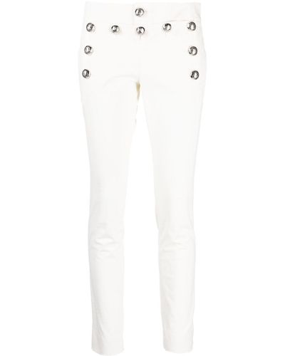 Gucci Button-detail Slim-fit Trousers - White