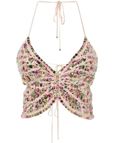 Blumarine Embroidered Butterfly Top - Multicolour