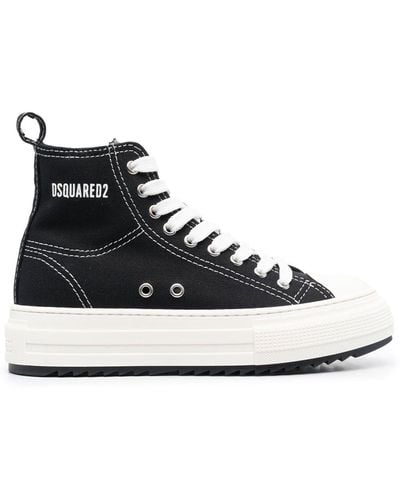DSquared² Platform-sole High-top Sneakers - Black