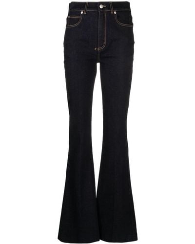 Alexander McQueen Bootcut-Jeans mit hohem Bund - Blau