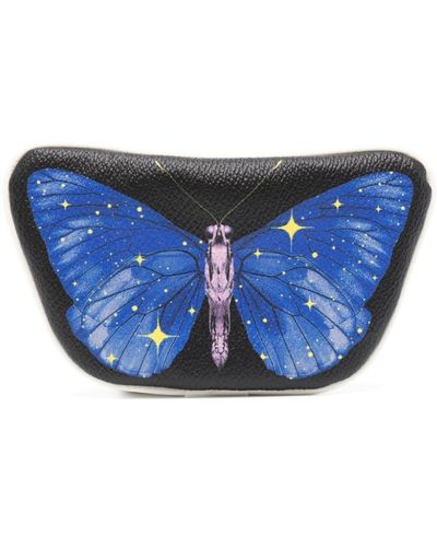 Undercover Butterfly-print Leather Pouch - Blue