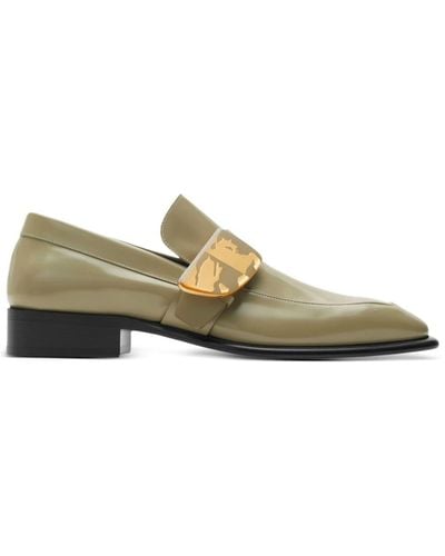 Burberry Shield Leather Loafers - Green