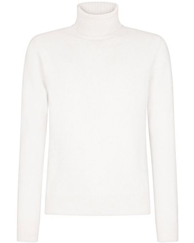 Dolce & Gabbana Roll-neck Virgin Wool Sweater - White