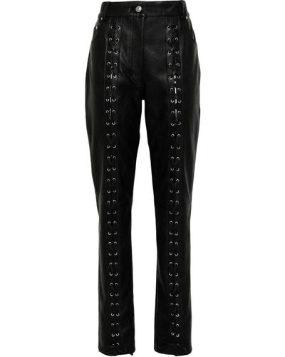 Stella McCartney Lace-up Faux-leather Pants - Black