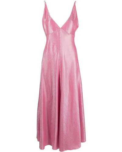 Forte Forte Music Lurex Jacquard Long Dress - Pink