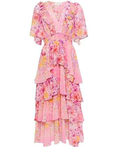Hale Bob Freya Floral-print Midi Dress - Pink