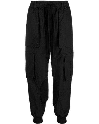 Andrea Ya'aqov Cargo Cotton Track Trousers - Black