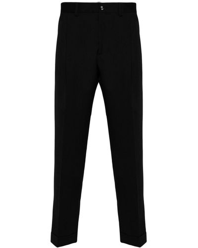 Dell'Oglio Tapered Wool Trousers - Black