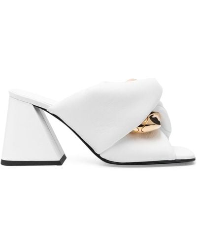 JW Anderson Chain Twist Leather Mules - White