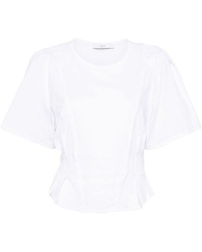 IRO Gathered-detail Cotton T-shirt - ホワイト