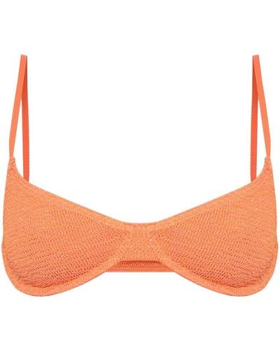 Bondeye Gracie Crinkled Bikini Top - Orange