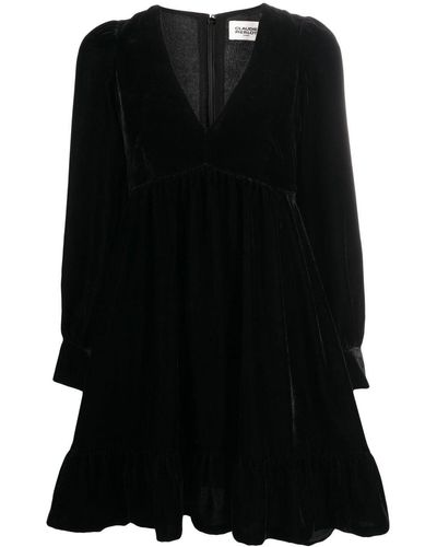 Claudie Pierlot Black Velvet Short Dress