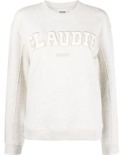 Claudie Pierlot Sweatshirt mit Logo-Patch - Weiß