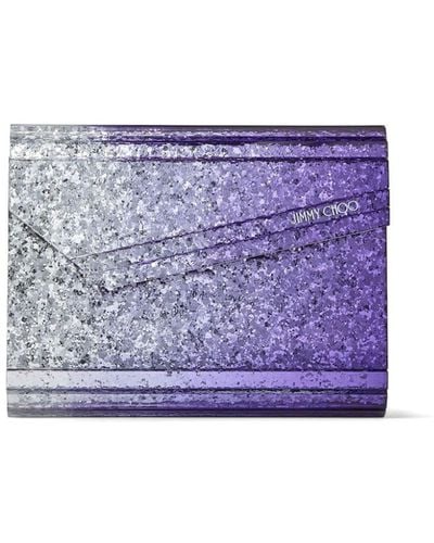 Jimmy Choo Candy Glitter Clutch Bag - Purple