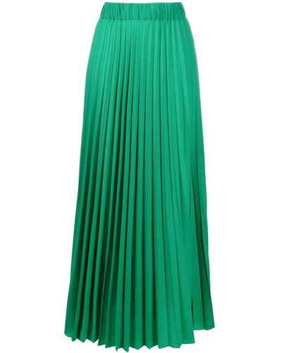 P.A.R.O.S.H. Elasticated-waist Pleated Maxi Skirt - Green
