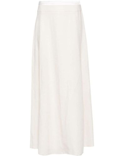 Peserico Linen Maxi Skirt - White