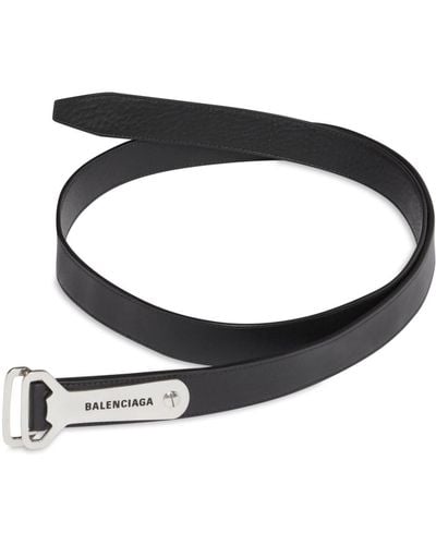 Balenciaga Engraved-logo Belt - Black