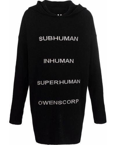 Rick Owens Tommy Oversized Cashmere Hoodie - Black