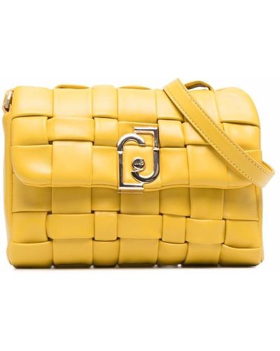 Liu Jo Bolso satchel con placa del logo - Amarillo
