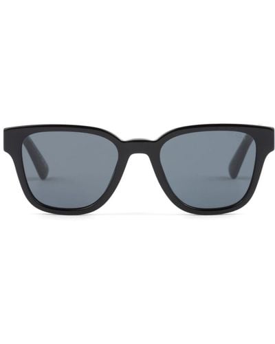 Prada Plaque-detail Square-frame Sunglasses - Blue