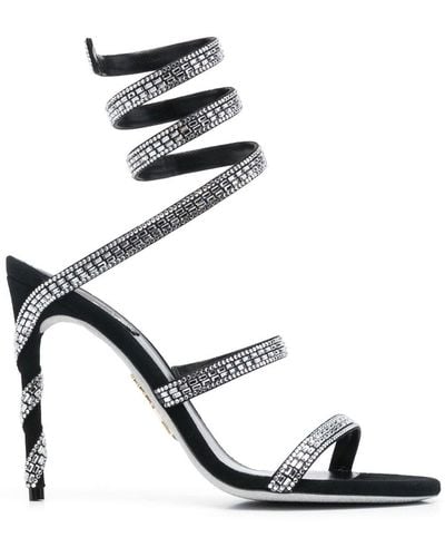 Rene Caovilla 115mm Crystal-embellished Sandals - Black