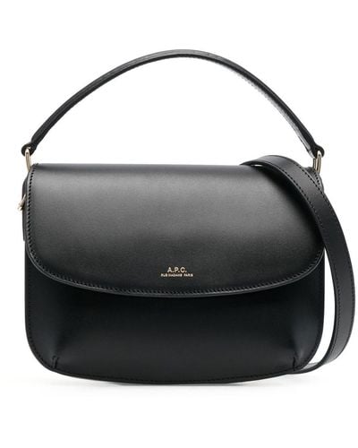 A.P.C. Sarah Leather Shoulder Bag - Black