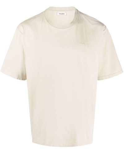 Nanushka T-shirt en coton à logo brodé - Blanc