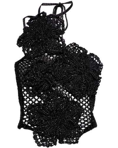 Cult Gaia Haut Nazanin en crochet - Noir