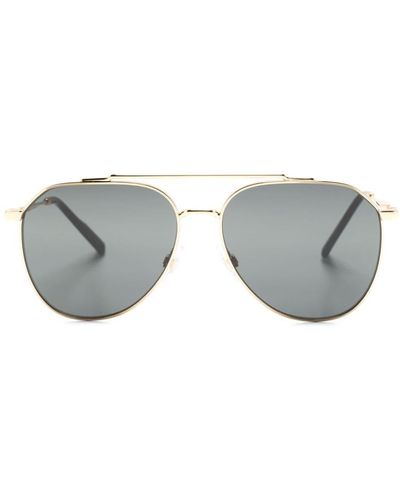 Dolce & Gabbana Double-bridge Pilot-frame Sunglasses - Grey