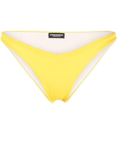DSquared² Bikinihöschen mit Logo - Gelb