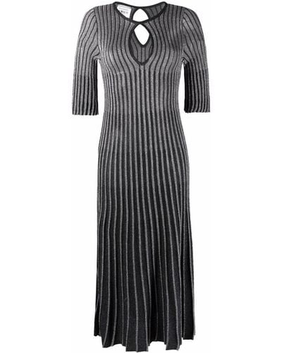 Stella McCartney Metallic-threaded Pleated Dress - Black