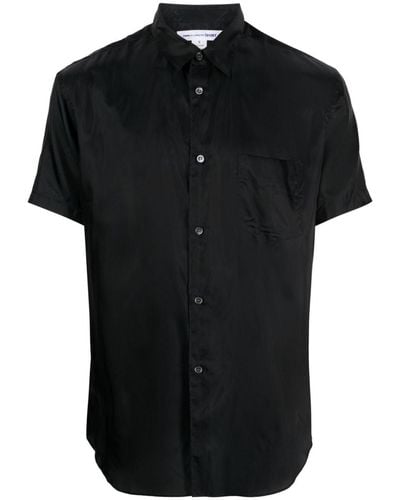 Comme des Garçons Camisa de manga corta con acabado satinado - Negro