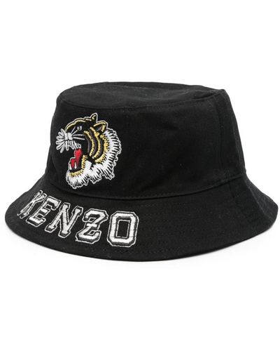 KENZO Logo-appliqué Bucket Hat - Black