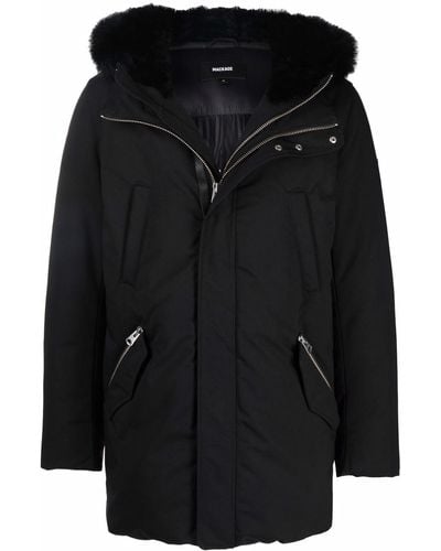 Mackage Edward Logo-print Faux Fur-trim Padded Jacket - Black
