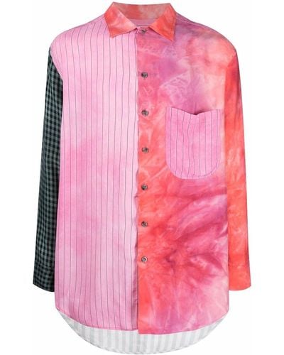 Song For The Mute Camicia con design patchwork - Rosa