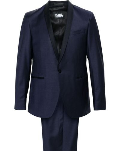 Karl Lagerfeld Shawl-lapels Single-breasted Suit - Blue
