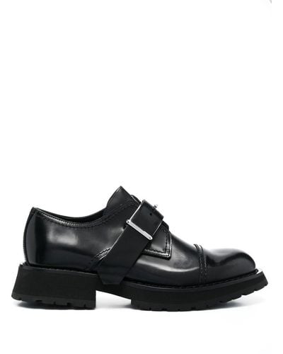 Alexander McQueen Chaussures en cuir à boucles - Noir