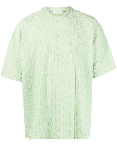 Sunnei T-Shirt mit Monogramm-Prägung - Grün