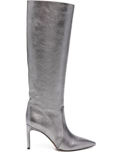 Bettina Vermillon Metallic Knee-high Boots - Grey