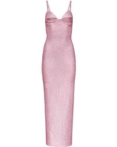 Area Maxi-jurk Verfraaid Met Kristallen - Roze