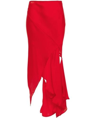 Acne Studios Cut-out Silk Maxi Skirt - Red