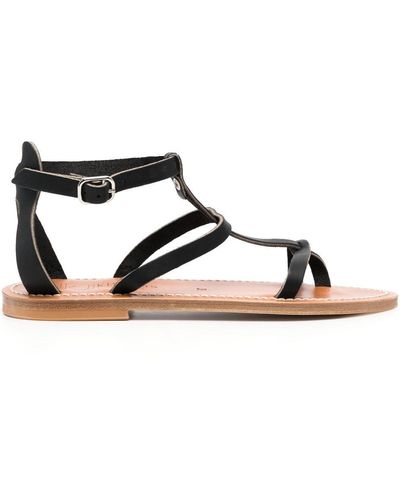 K. Jacques Ankle-buckle Flat Sandals - Black