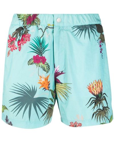 Etro Short de bain à fleurs - Bleu